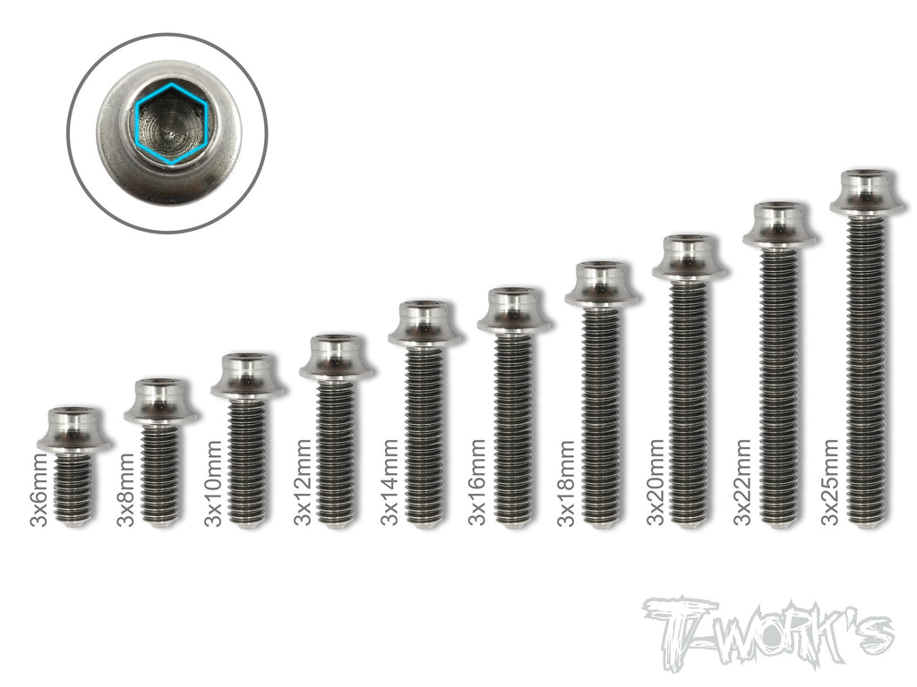 TSS-H  M3 64 Titanium Hex. Socket Head Screw ( 6pcs. )