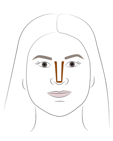 Gesicht konturieren mit Puder und Concealer- Contour Nase