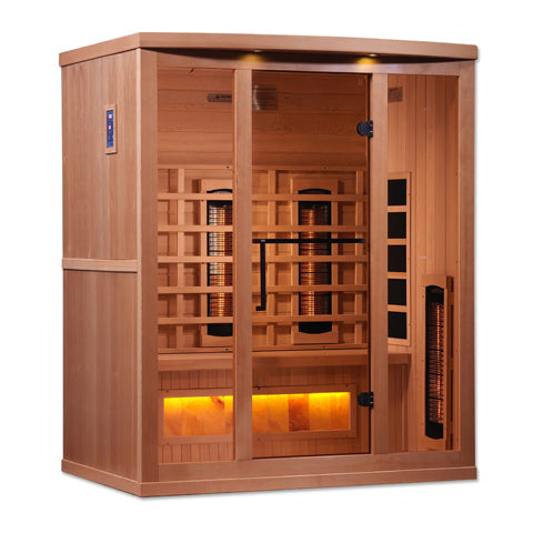 infrared sauna with bronze privacy tempered glass door