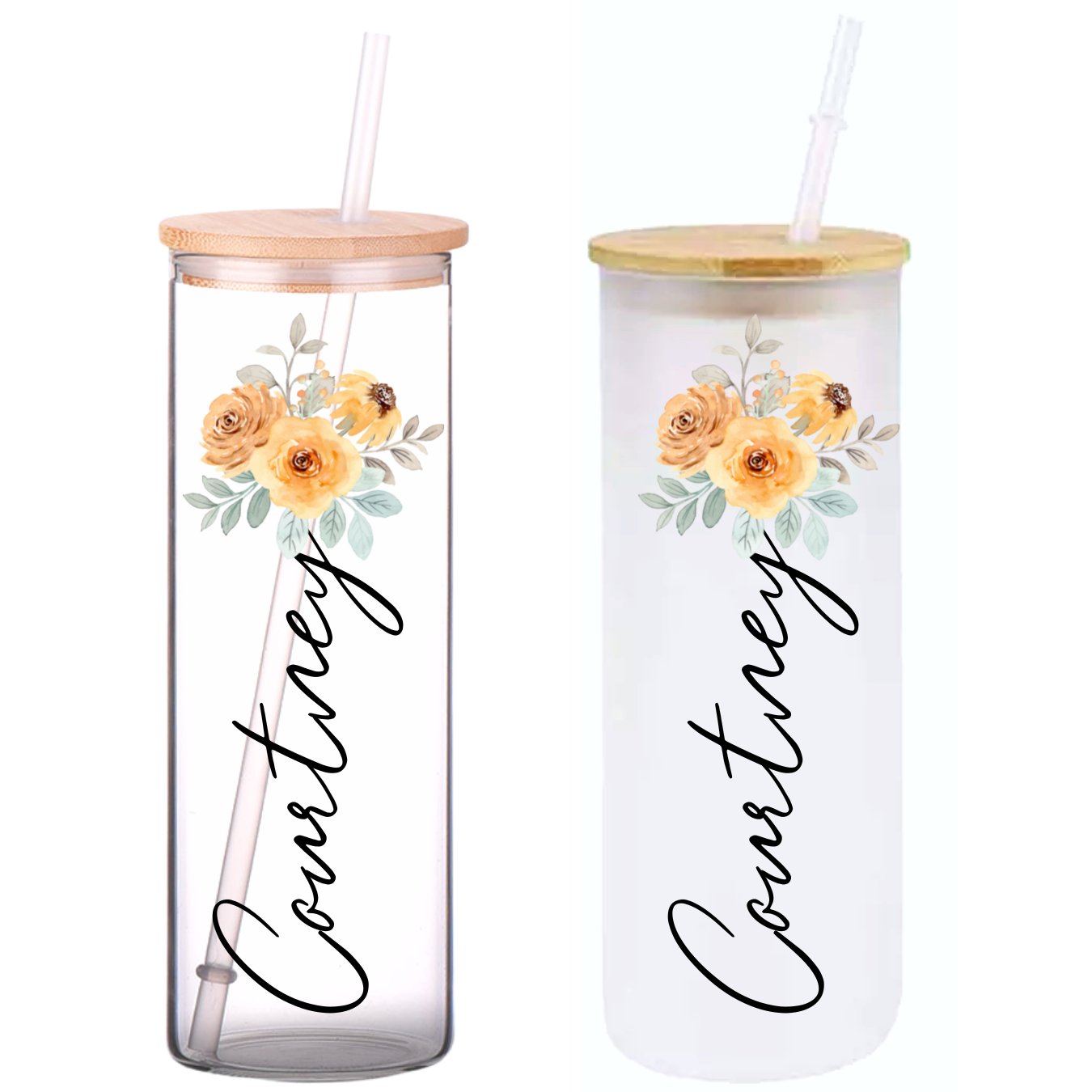 Frosted or Clear 16 oz Glass Tumblers – Neko Prints