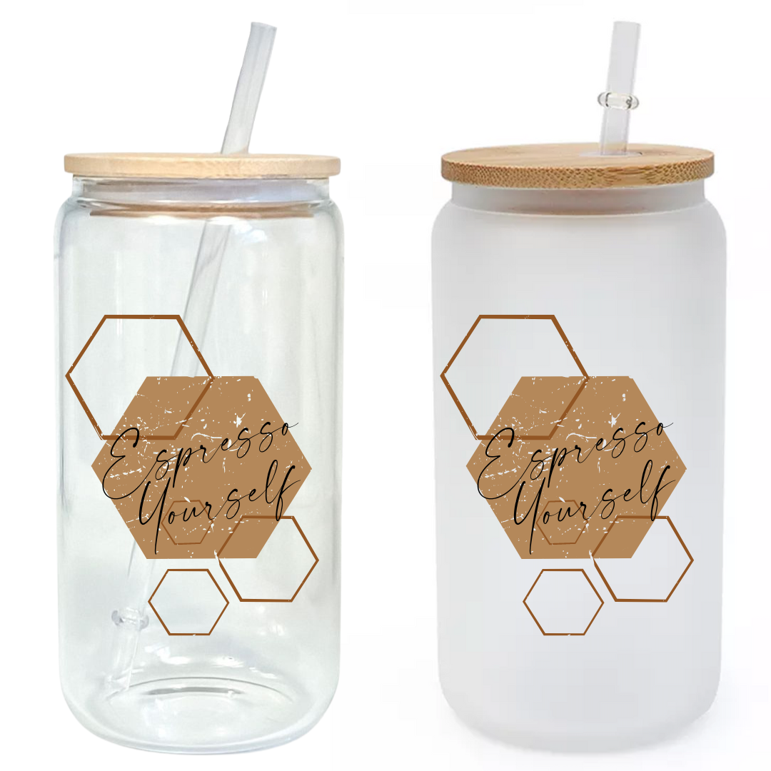 Signature Glass Tumbler with Straw + Bamboo Lid (16oz) – Bossy Creations