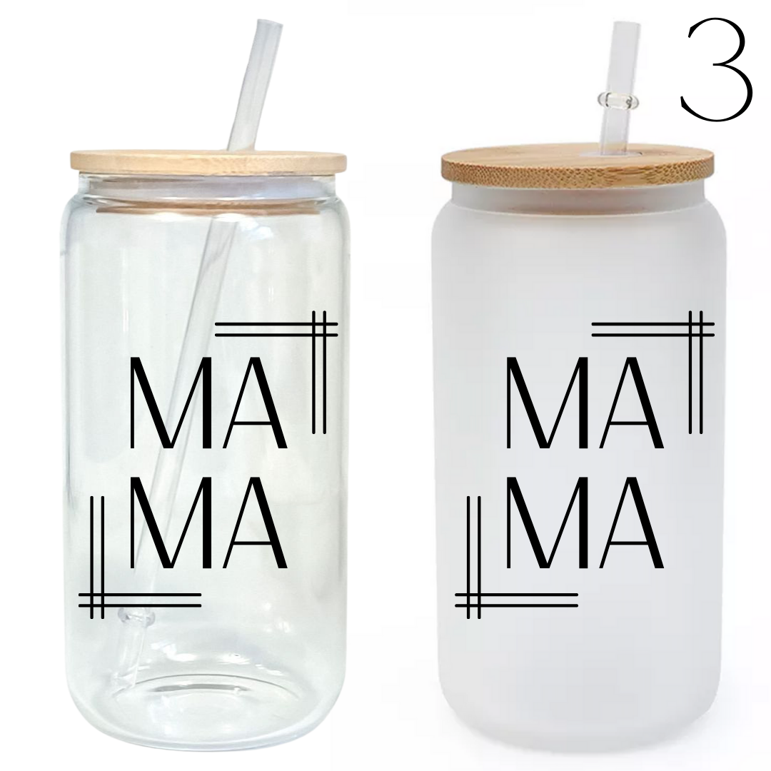 Cat Mom Glass Cup | Bamboo Lid & Straw Included