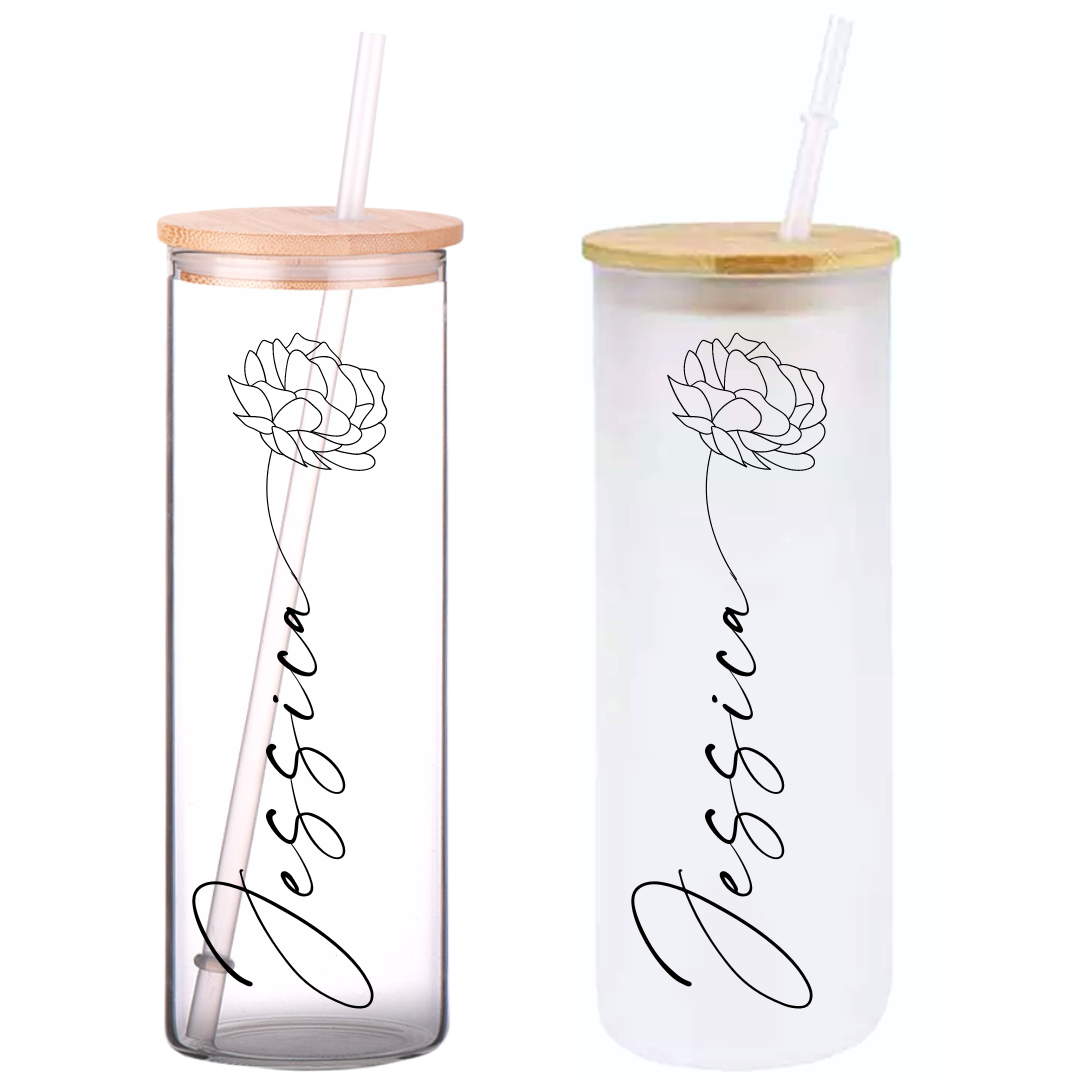 Watercolor Personalized Name on 25oz Clear Glass Tumbler – Modern Lifestyle  Gifts