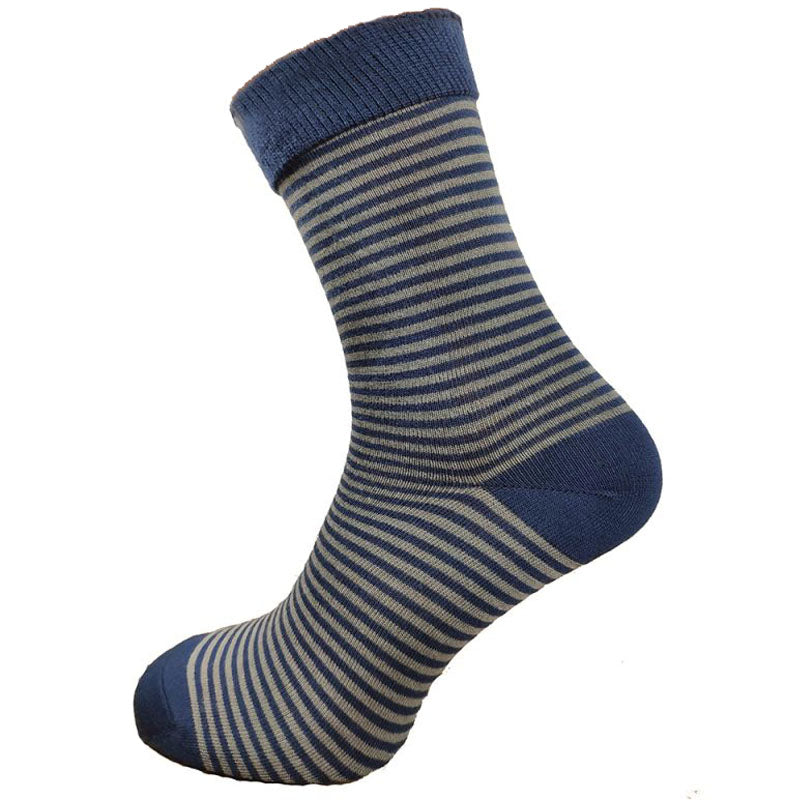Blue Stripe Bamboo Socks Size 7-11