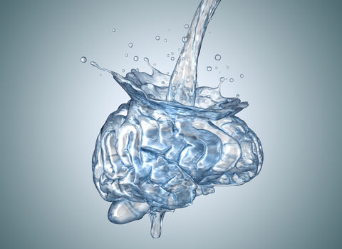 água sendo derramada e formando um cérebro