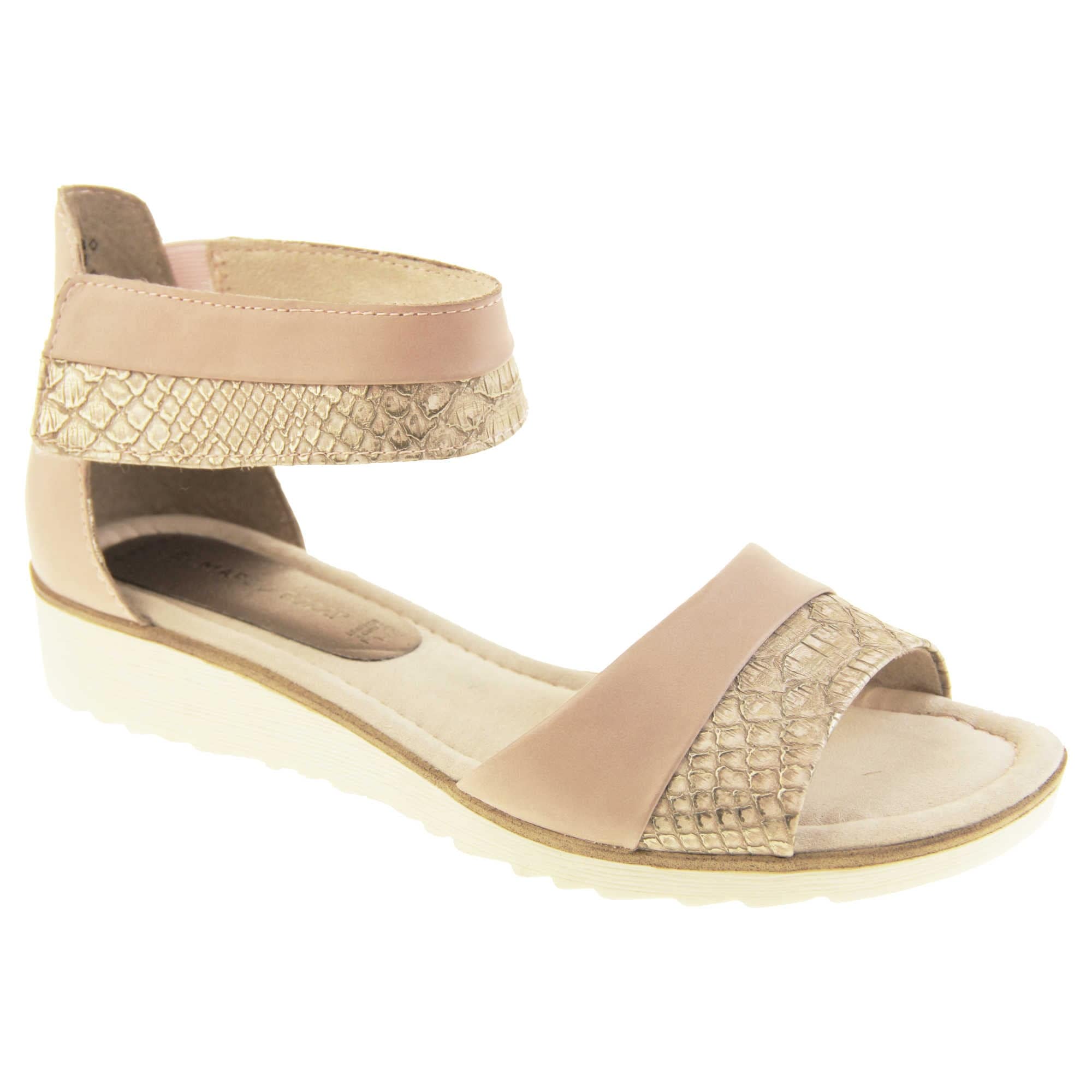 Marco Tozzi 28342-26 Nude Wedge Sandals | Scarpa Shoes