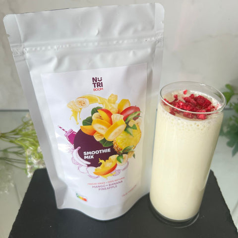 freeze dried smoothie mix from bananas, pineapple, mango