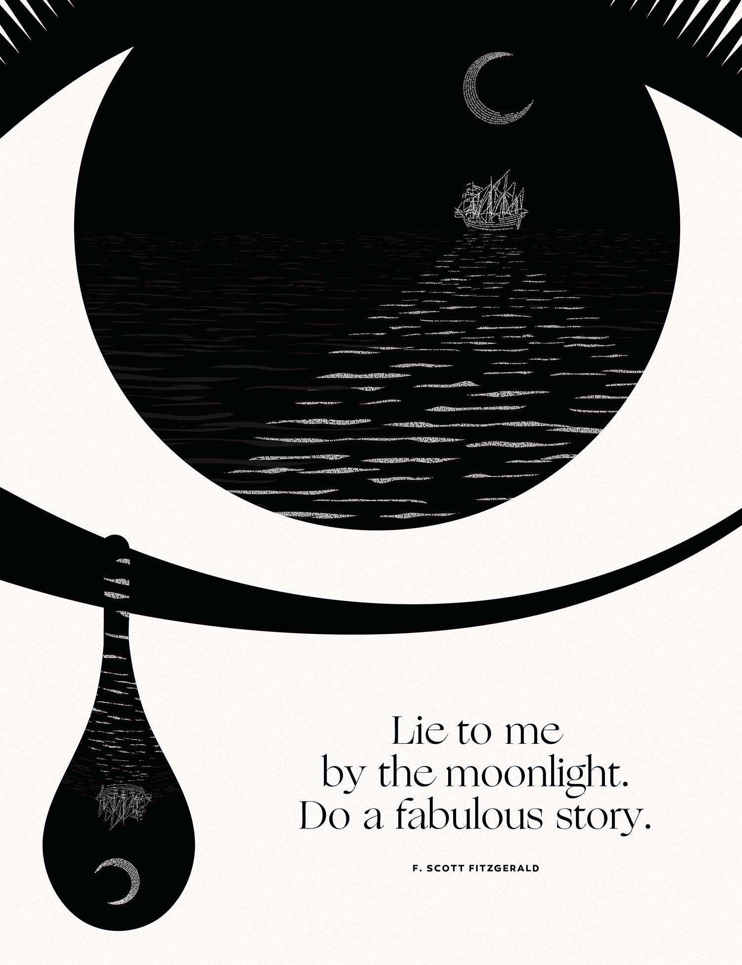 F. Scott Fitzgerald Lie to me by the moonlight do a fabulous story. Illustration by Obvious State