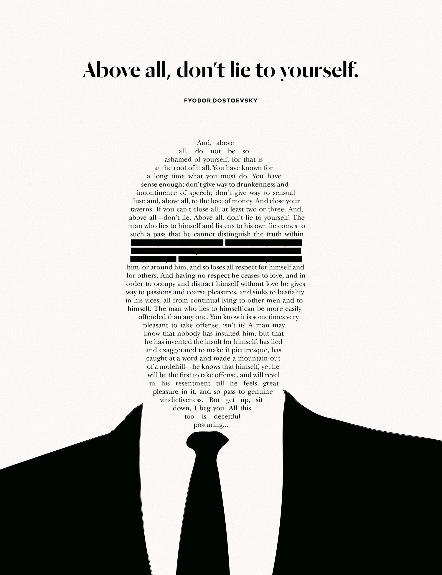 Dostoevsky don't lie to yourself illustration by Evan Robertson