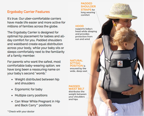 ergobaby performance collection ventus graphite