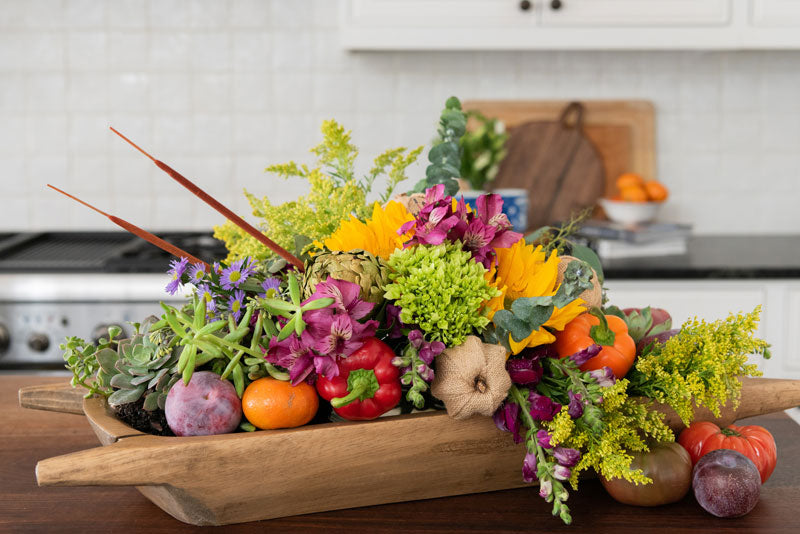 Kroger flower arrangement using produce