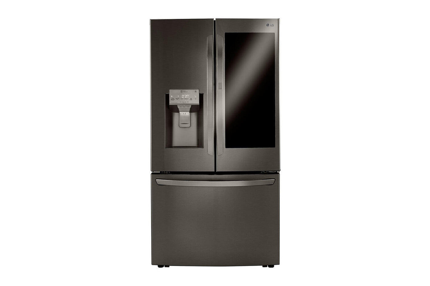 black stainless steel refrigerator side by side