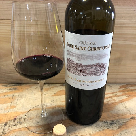 Sample bottle of 2020 Chateau Tour Saint Christophe