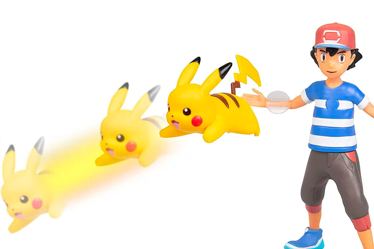 Ash and pikachu battle figures in action