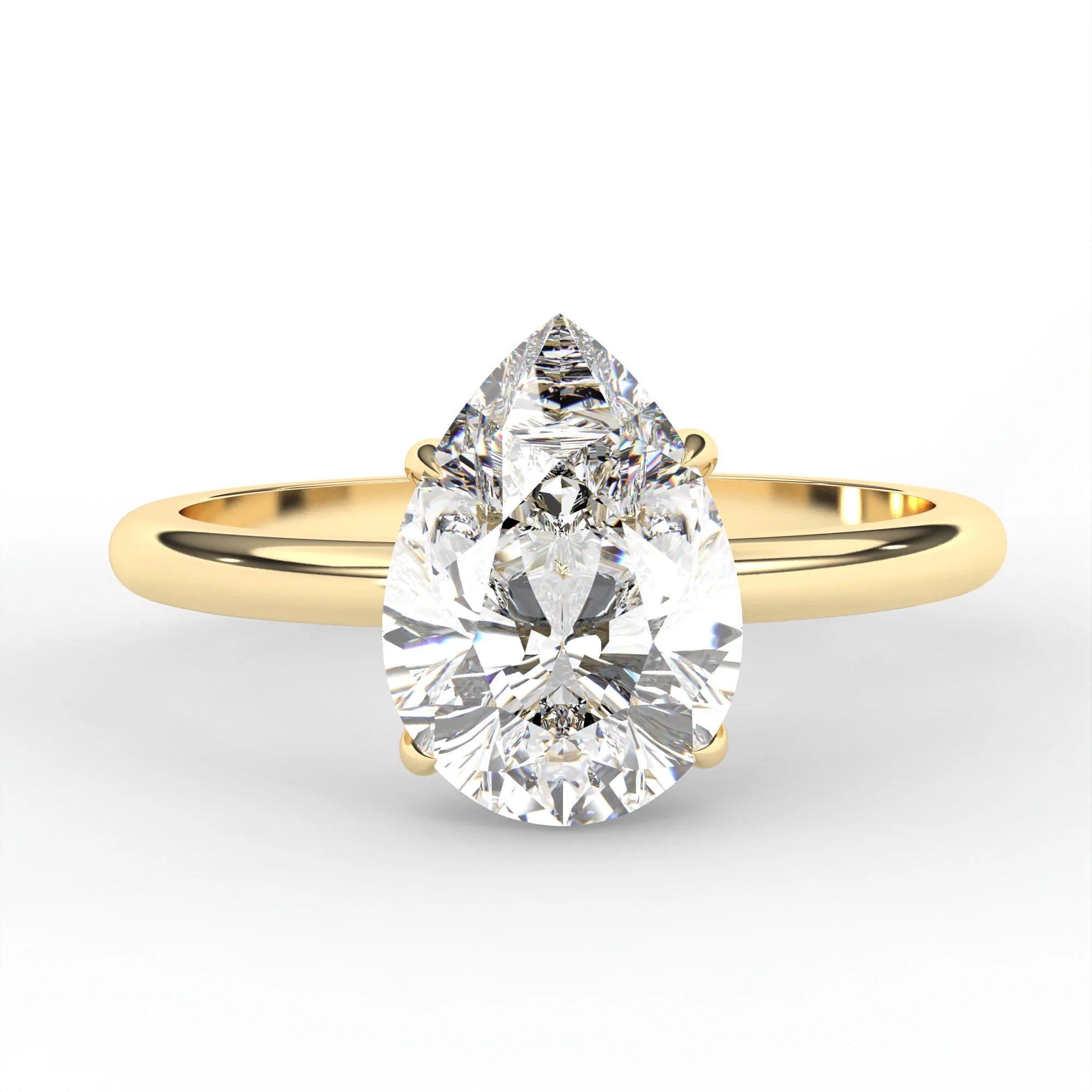 Prong Setting - Four Prong Pear Solitaire