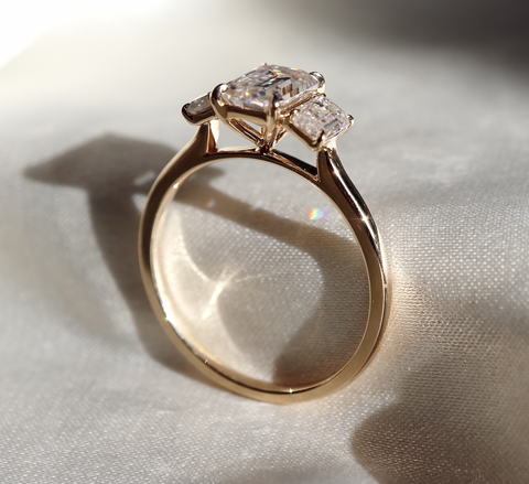 Pear Cut Diamond Engagement Ring 14K Rose Gold