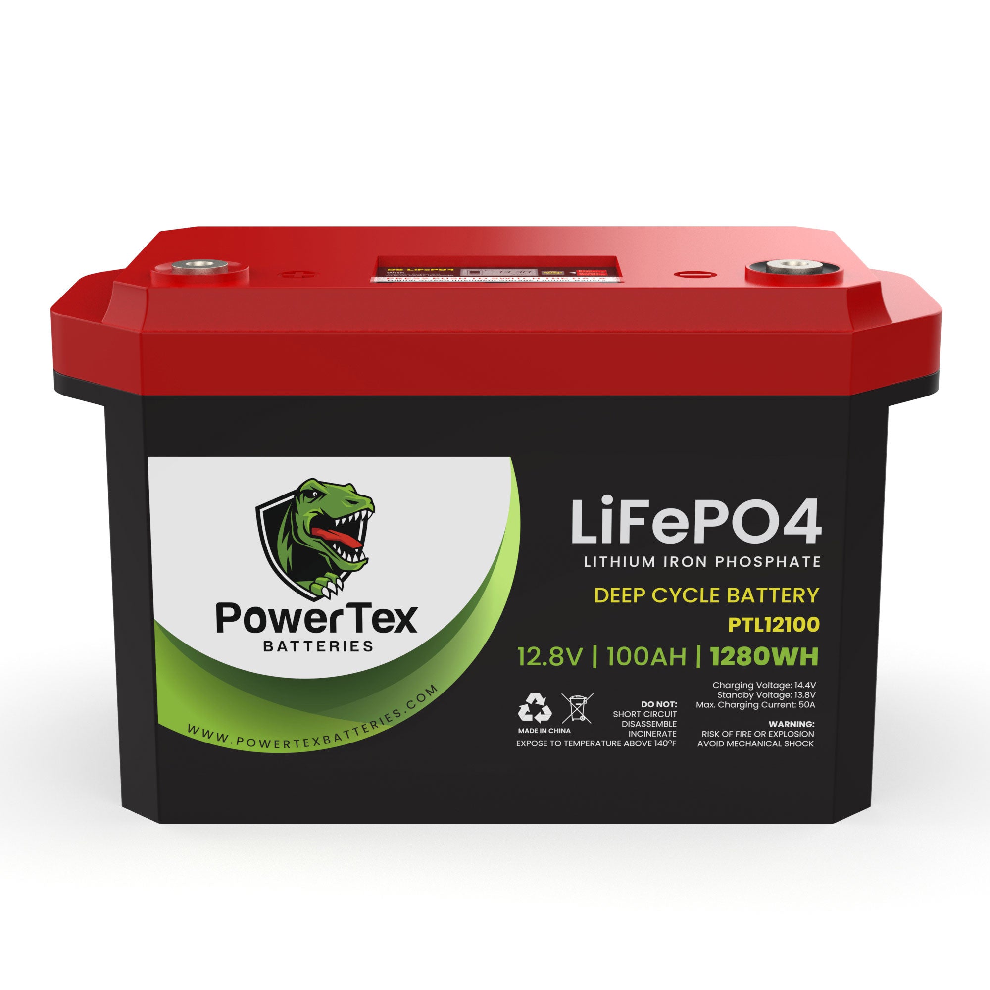 PowerTex Batteries 12V 100Ah LiFePO4 Lithium Iron Phosphate Battery