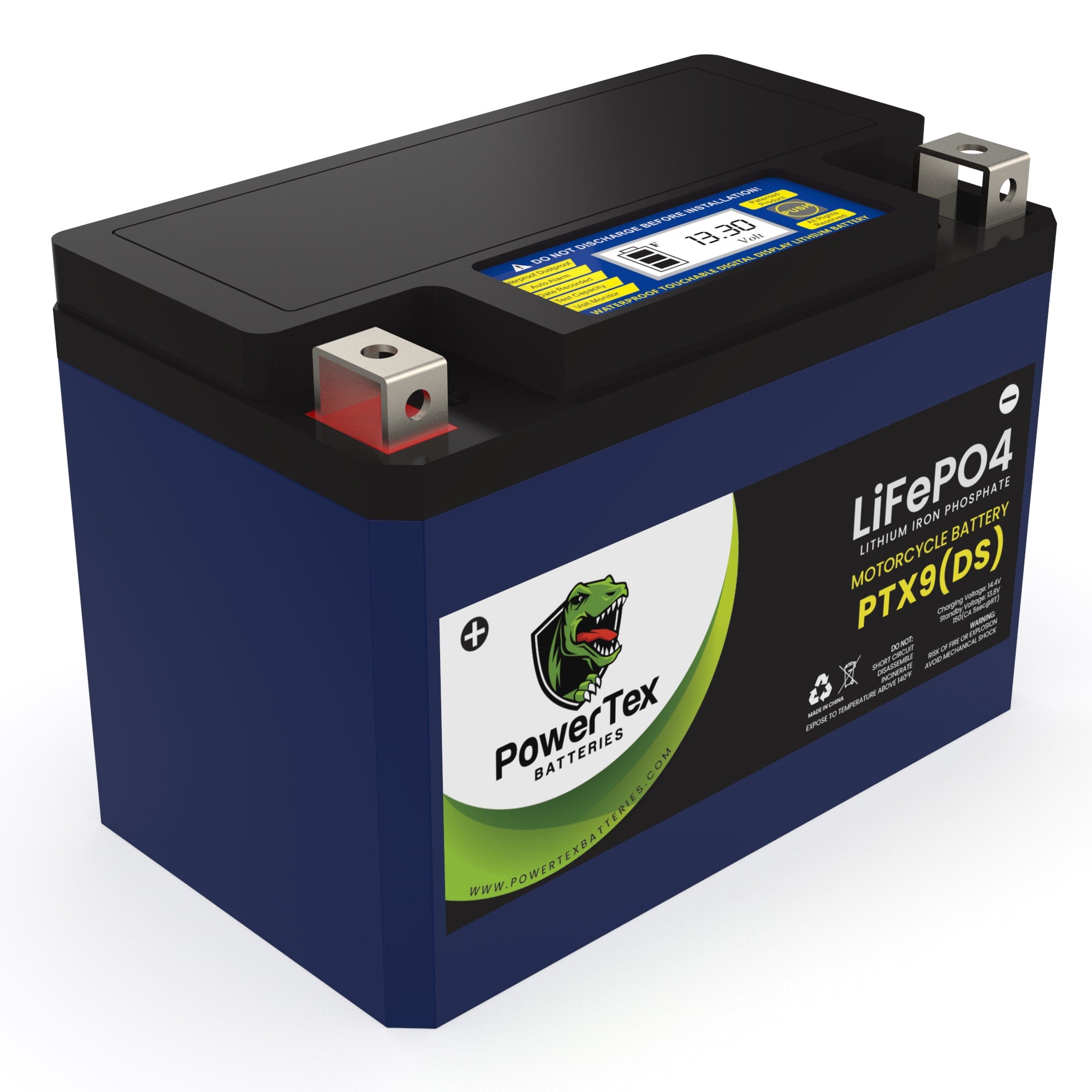 PowerTex Batteries YTX9-BS LiFePO4 Lithium Iron Phosphate Motorcycle Battery