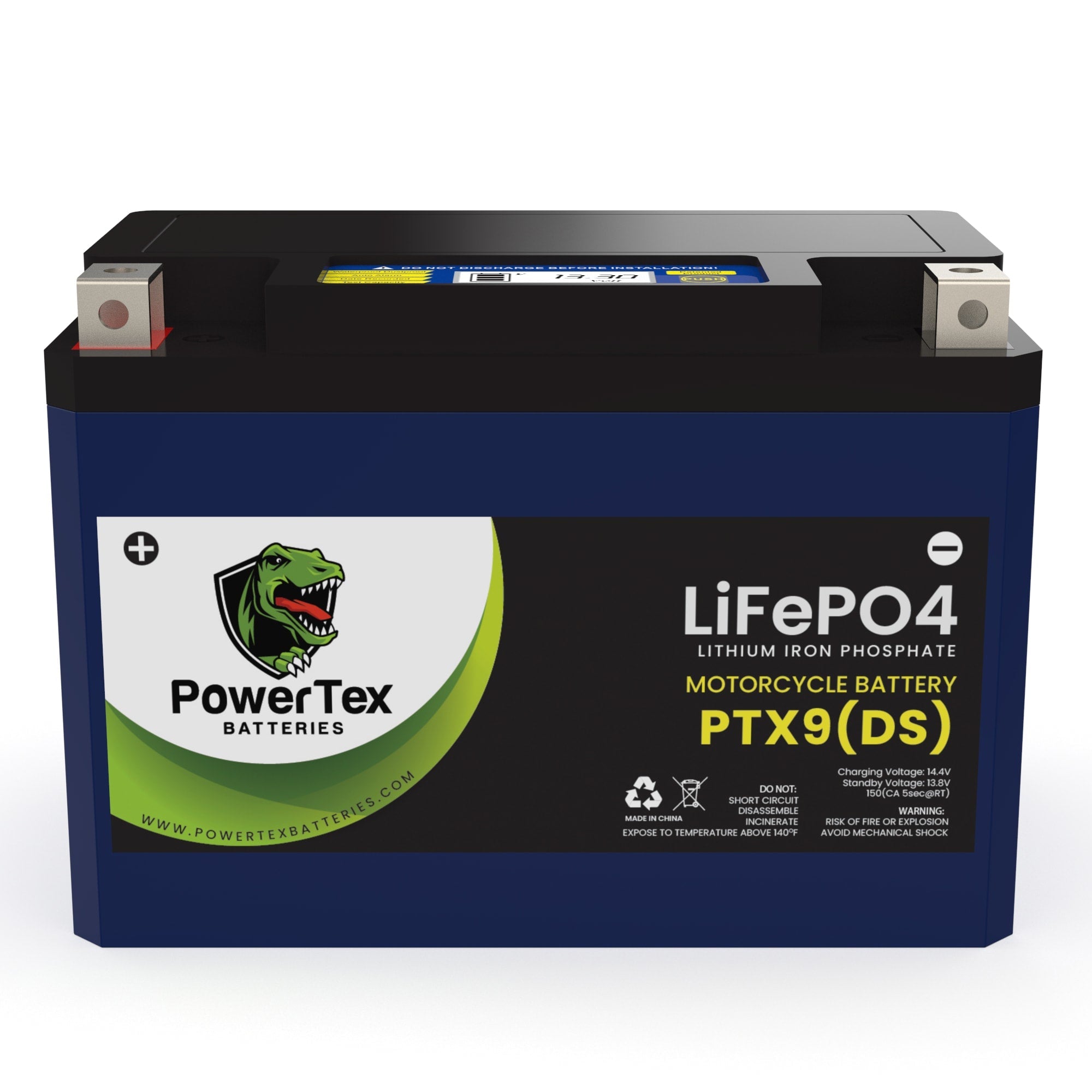 PowerTex Batteries YTX9-BS LiFePO4 Lithium Iron Phosphate Motorcycle Battery