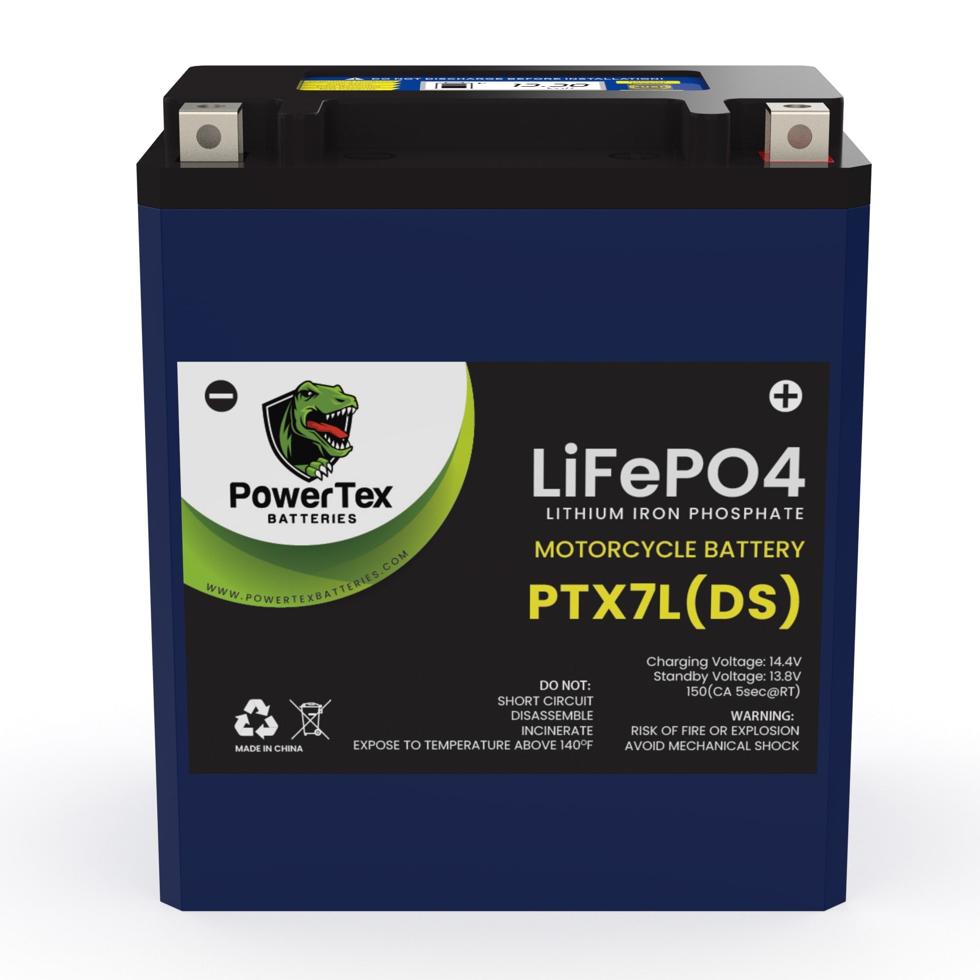 PowerTex Batteries YTX9-BS LiFePO4 Lithium Iron Phosphate Motorcycle Battery