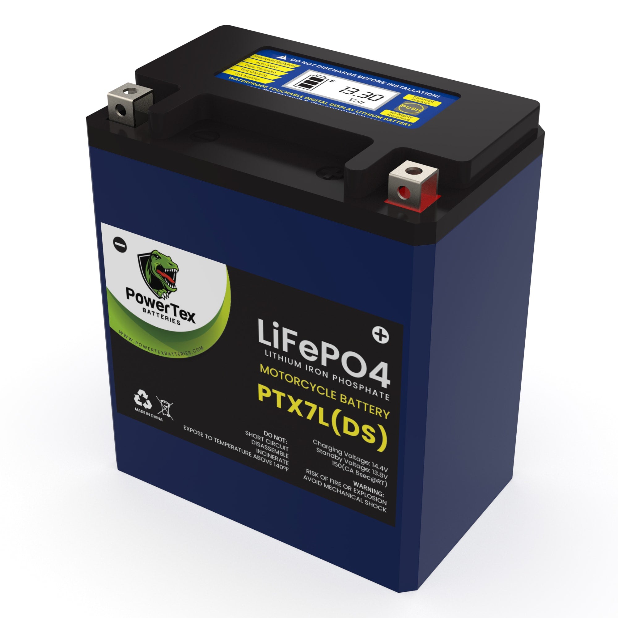 PowerTex Batteries YTX7L-BS LiFePO4 Lithium Iron Phosphate Motorcycle Battery