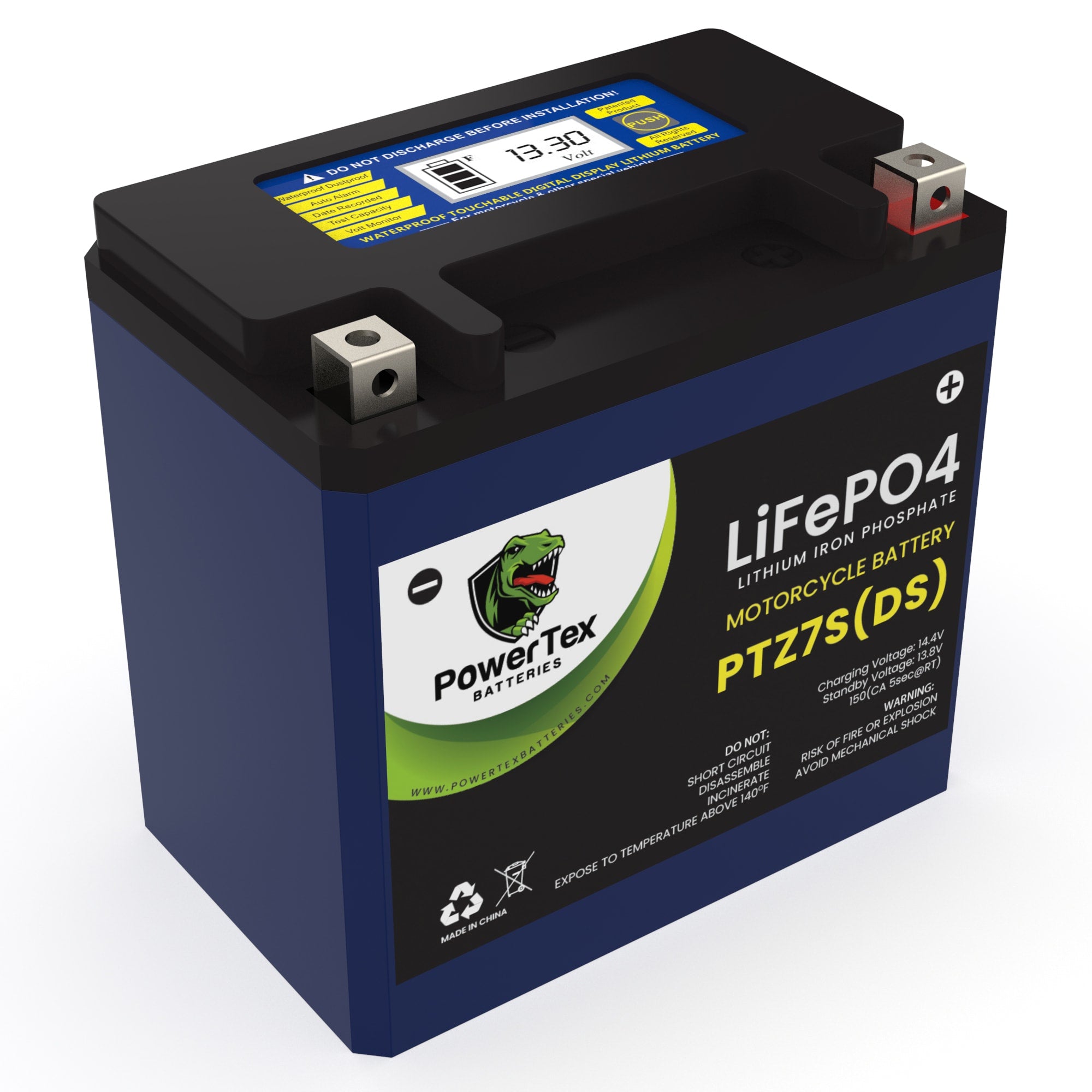 PowerTex Batteries YTZ7S LiFePO4 Lithium Iron Phosphate Motorcycle Battery