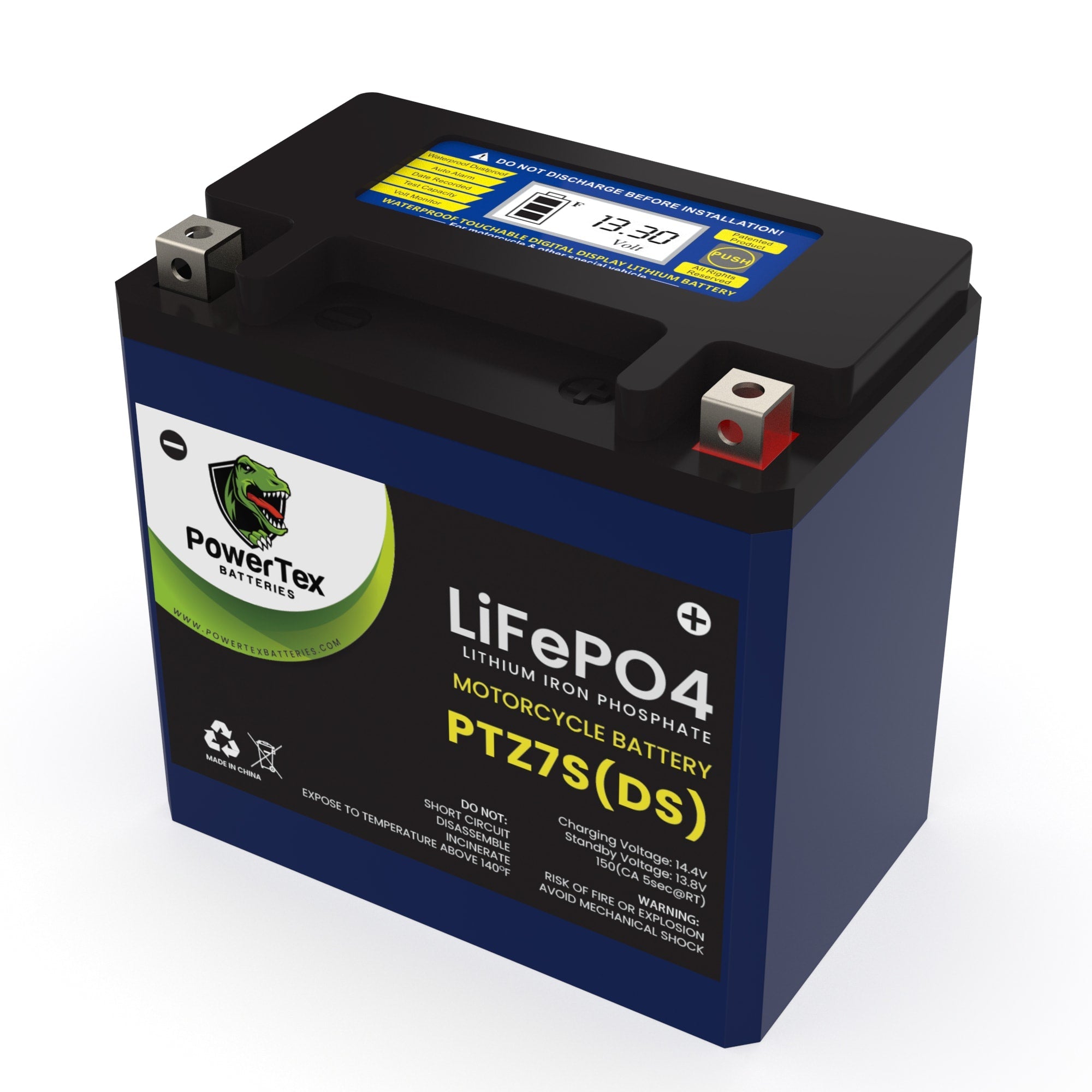 PowerTex Batteries YTX9-BS LiFePO4 Lithium Iron Phosphate Motorcycle Battery