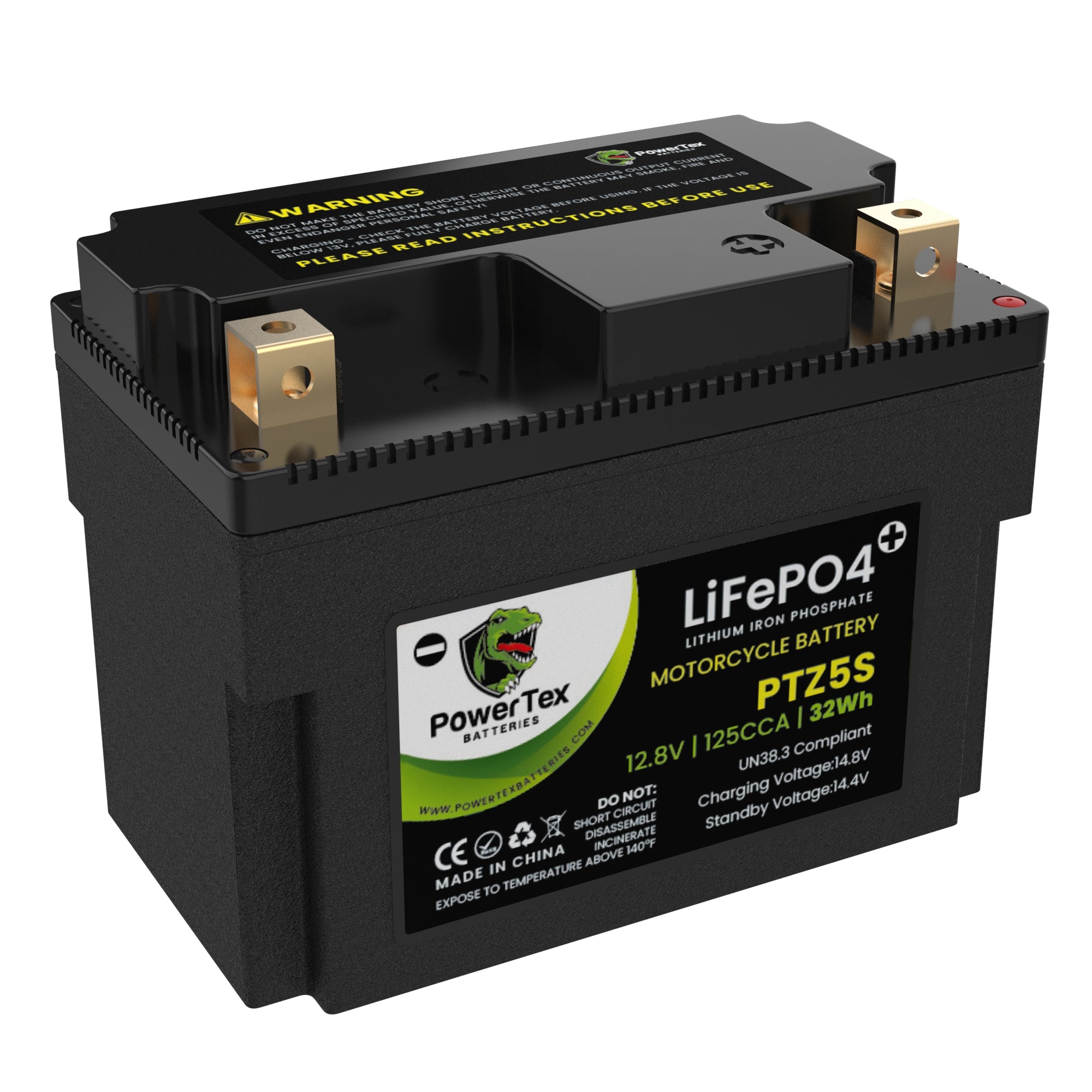 PowerTex Batteries YTZ5S LiFePO4 Lithium Iron Phosphate Motorcycle Battery