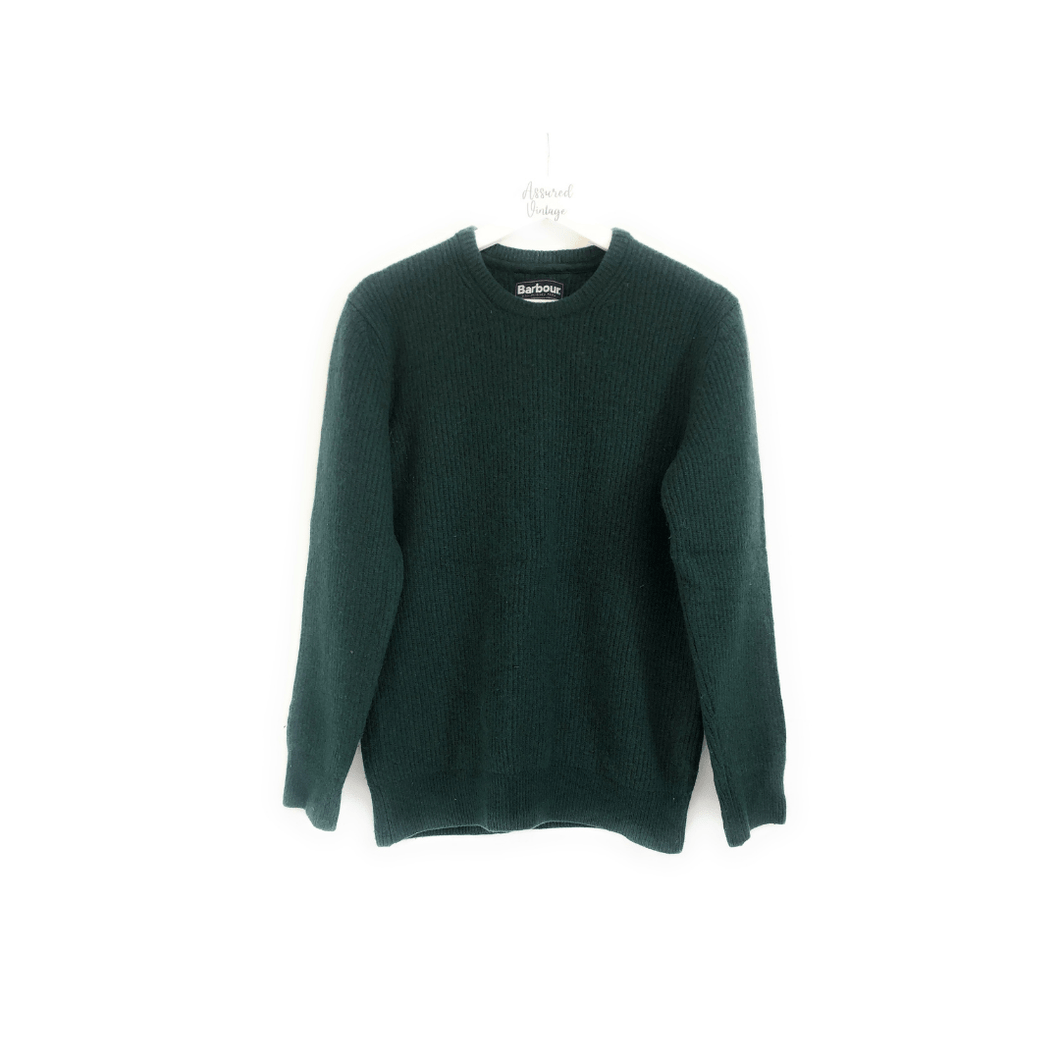 barbour mens green jumper