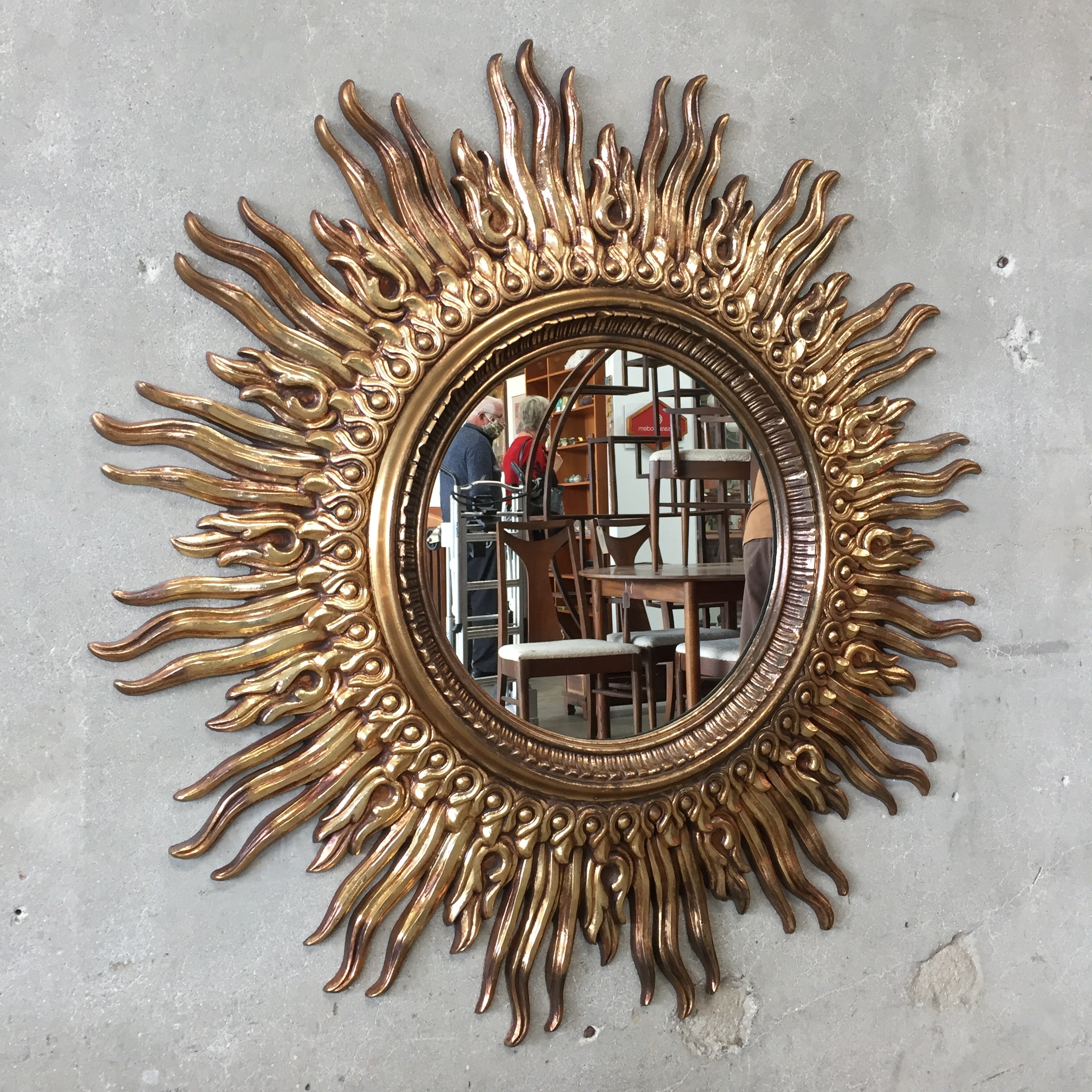 Mid Century Modern Large Sunburst Mirror