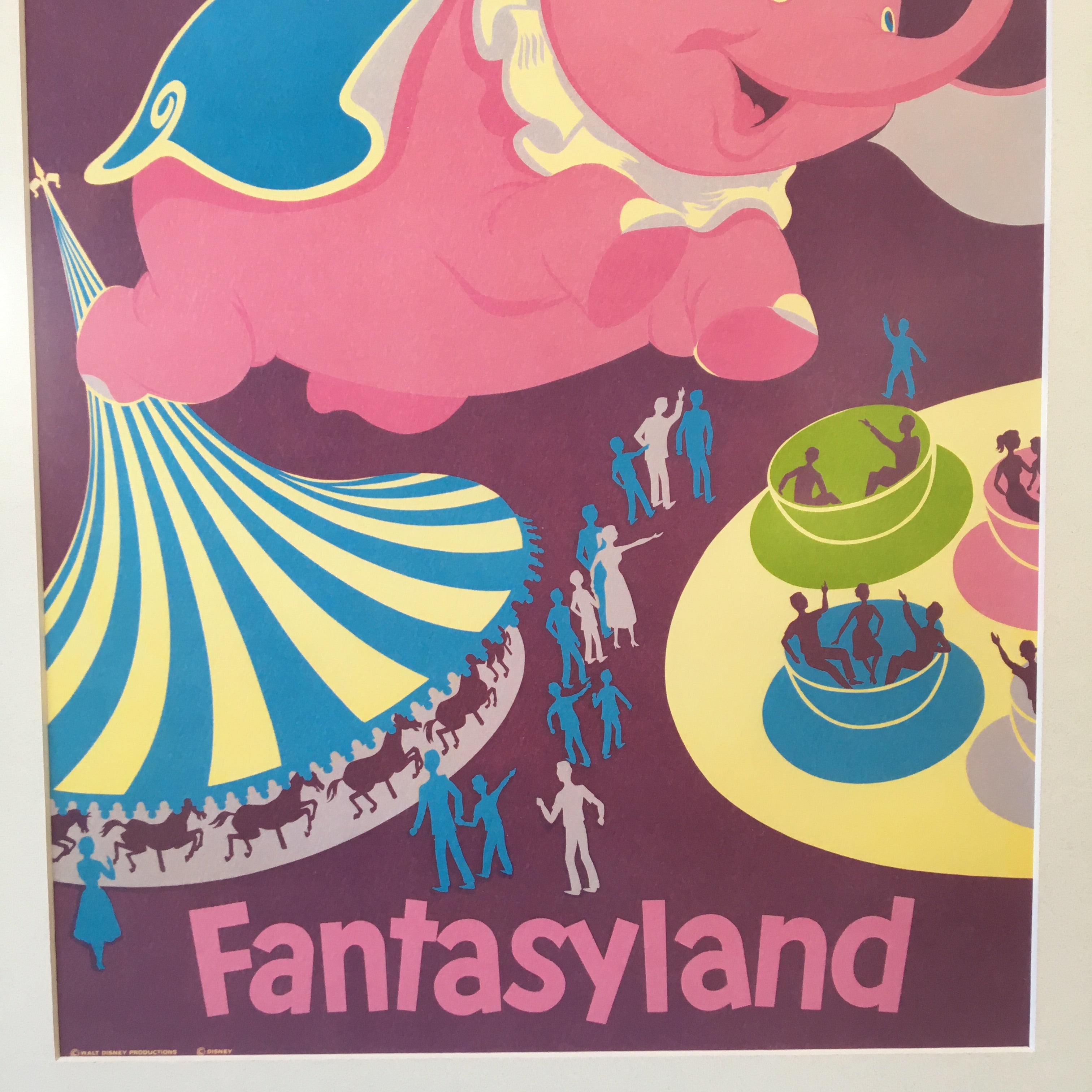 Vintage Dumbo Disneyland Attraction Poster/ Art Print