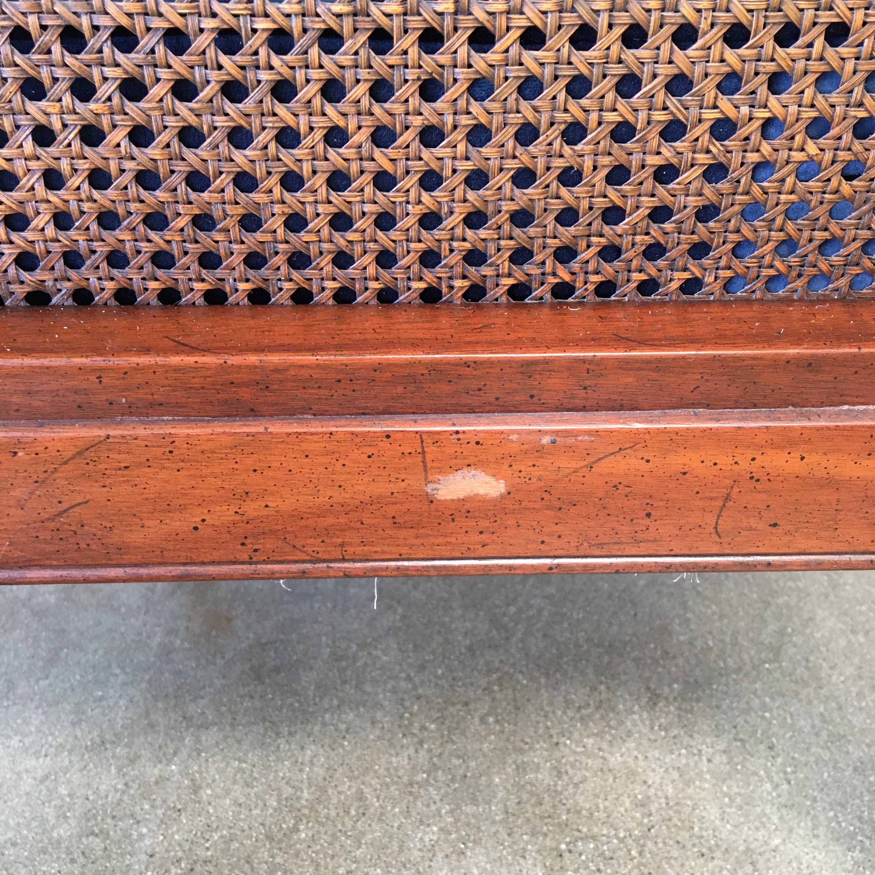 Pair of 1962 W.J. Sloane Faux Bamboo & Cane Occasional Chairs