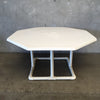 White Fiberglass And PVC Patio Table