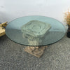 "Roman" Base Stone Table with Glass