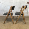 Pair Of Mid Century Modern Folding Chairs By Coronet Wonderfold