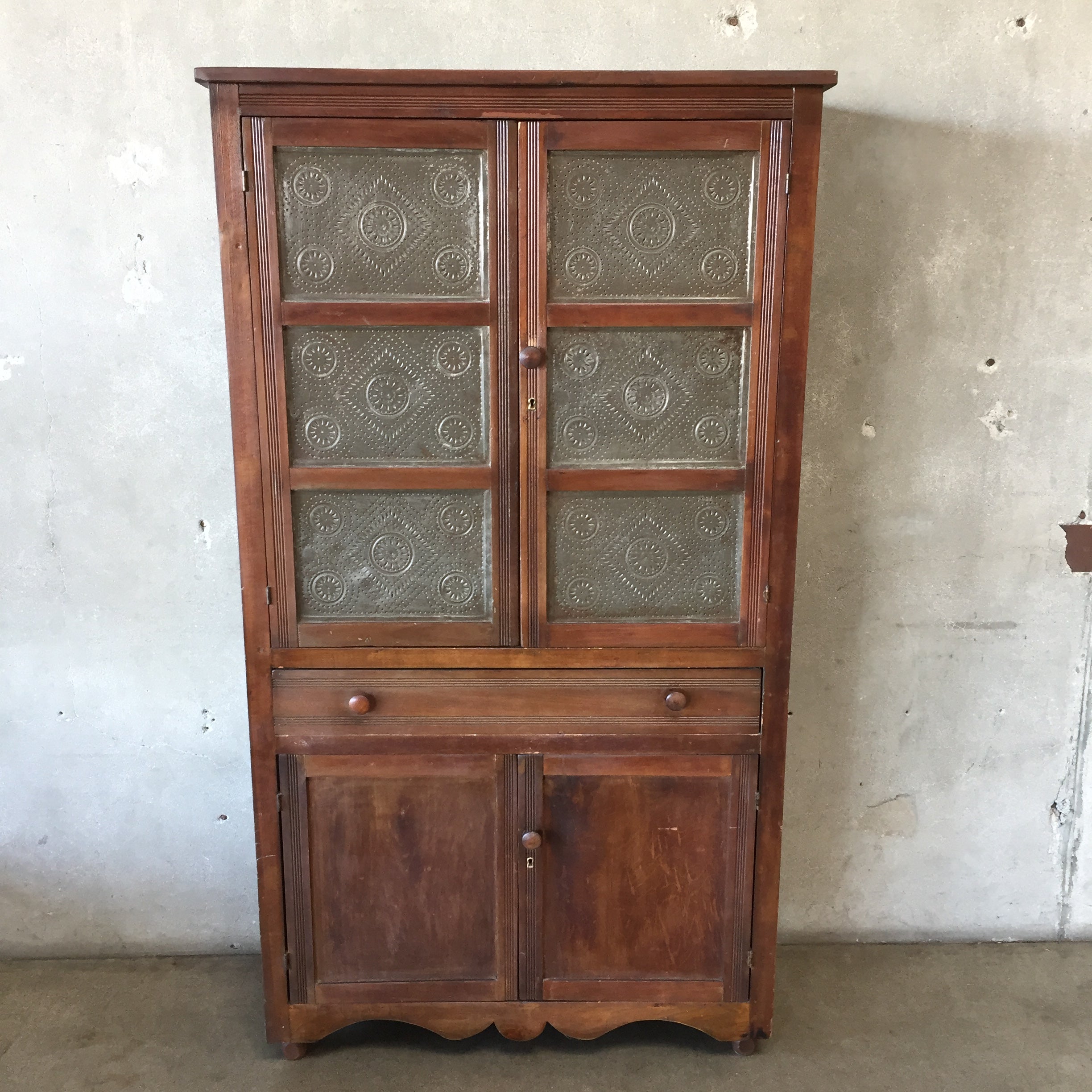 Antique Punched In Pie Safe