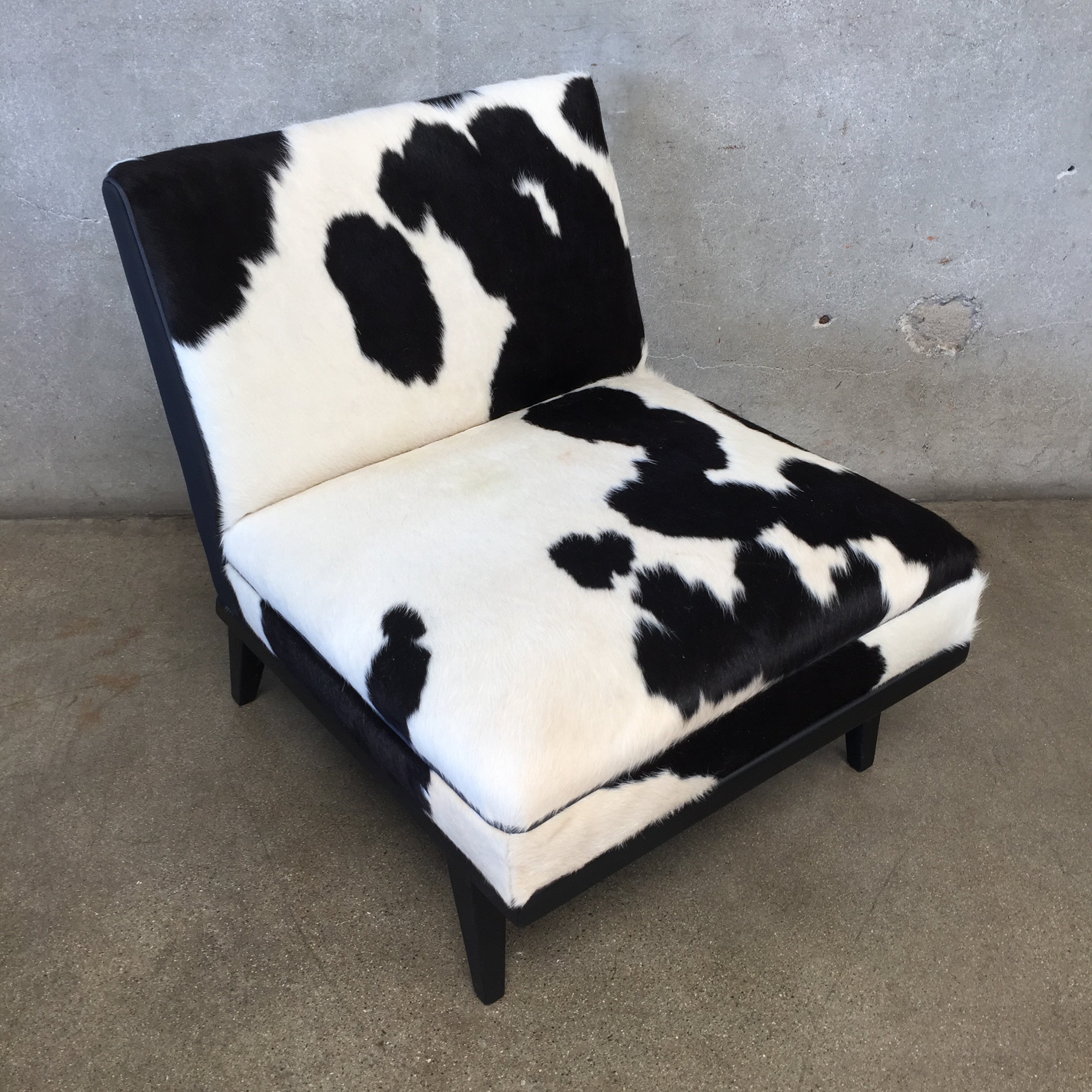 Newly Upholstered 1950 S Cowhide Neoprene Slipper Chair