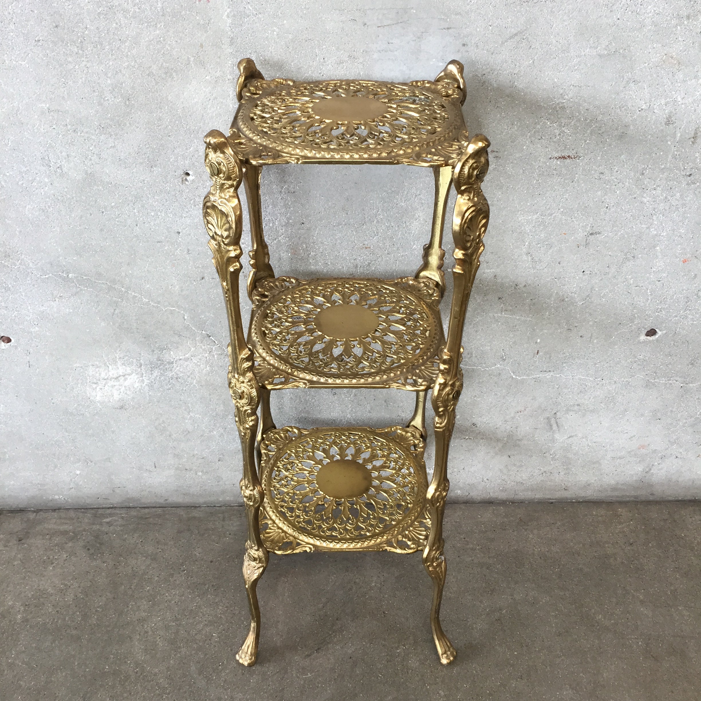 Vintage Brass Etagere