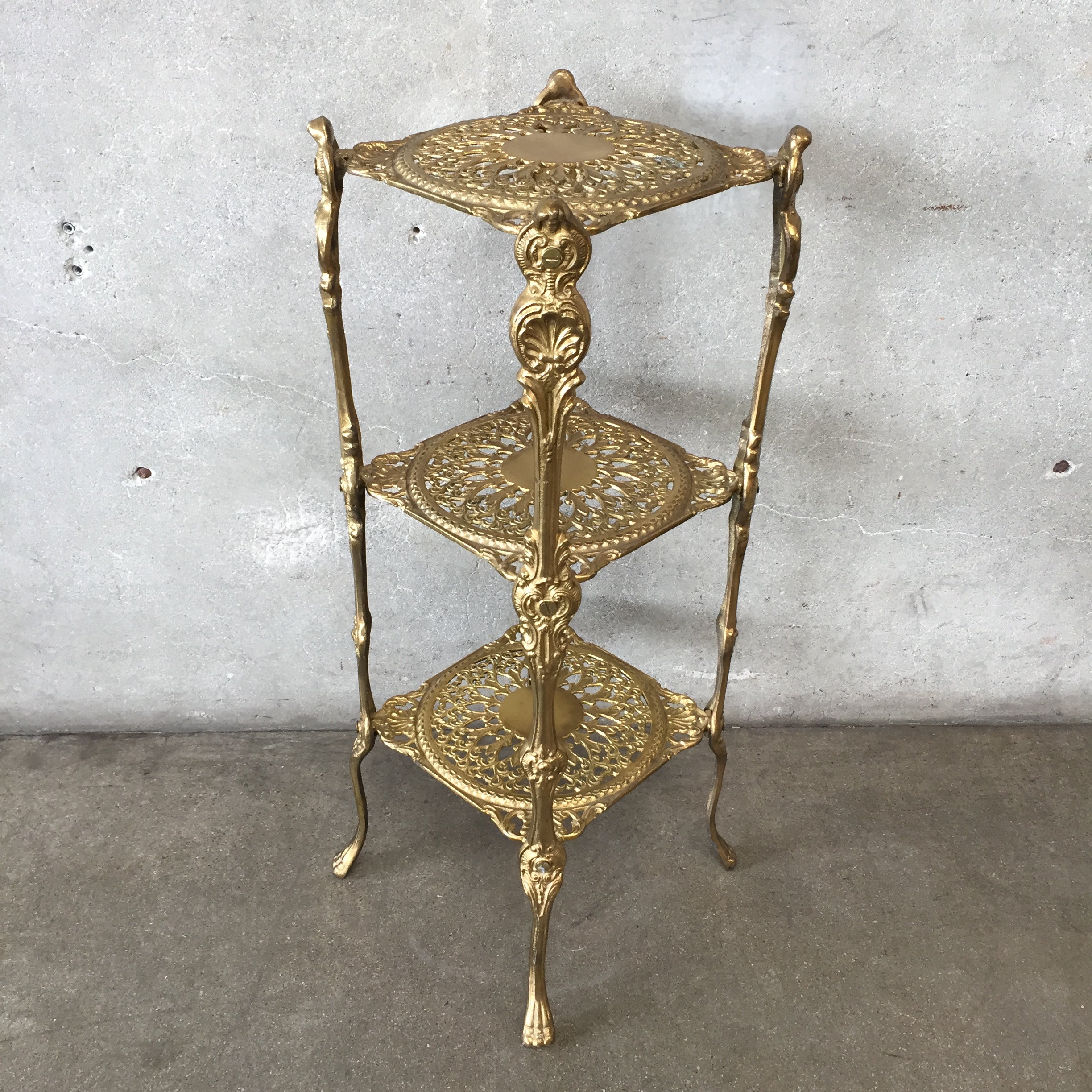 Vintage Brass Etagere