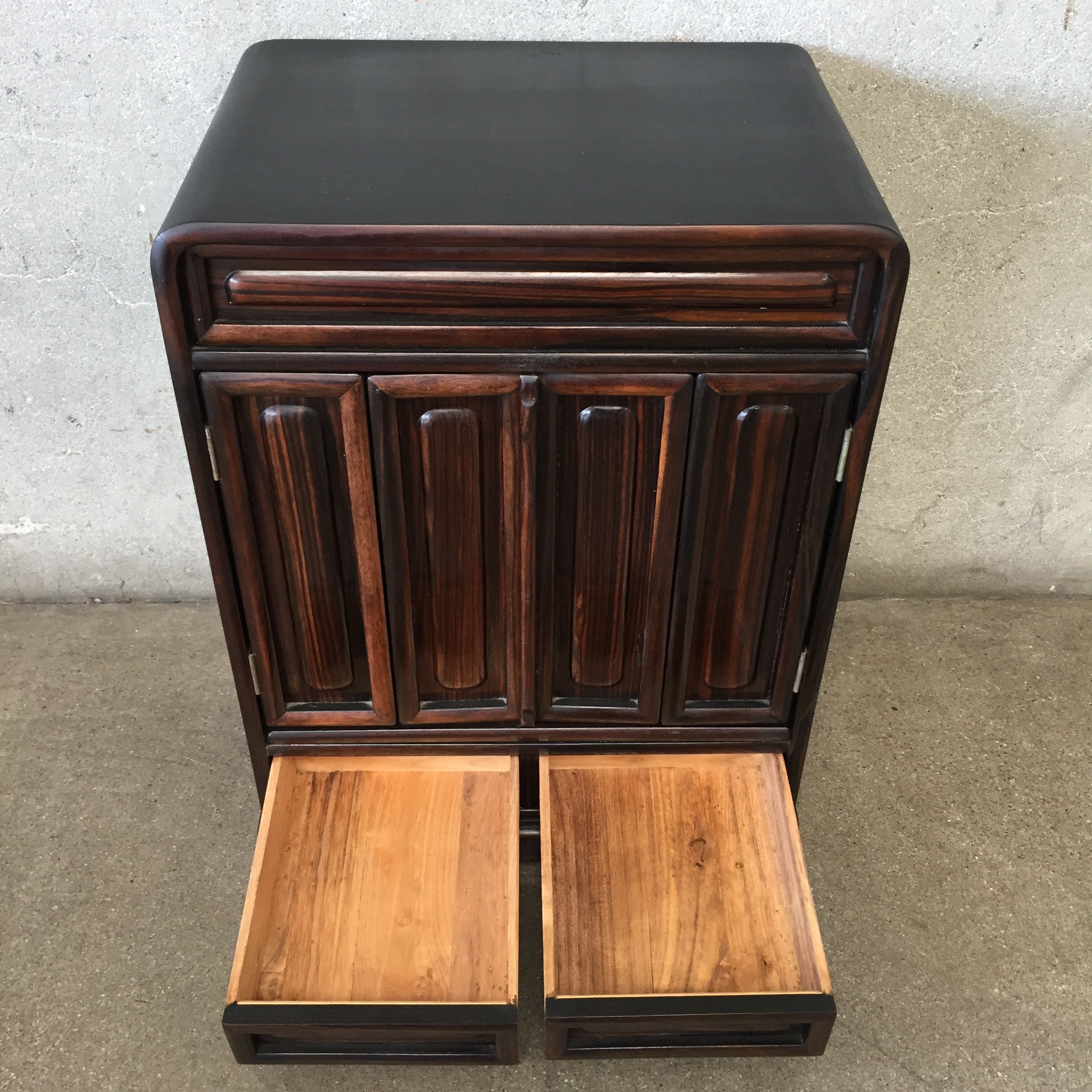 Vintage Buddhist Altar Cabinet With Rosewood Panels