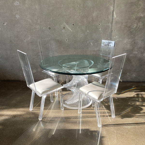 lucite dining table and chairs