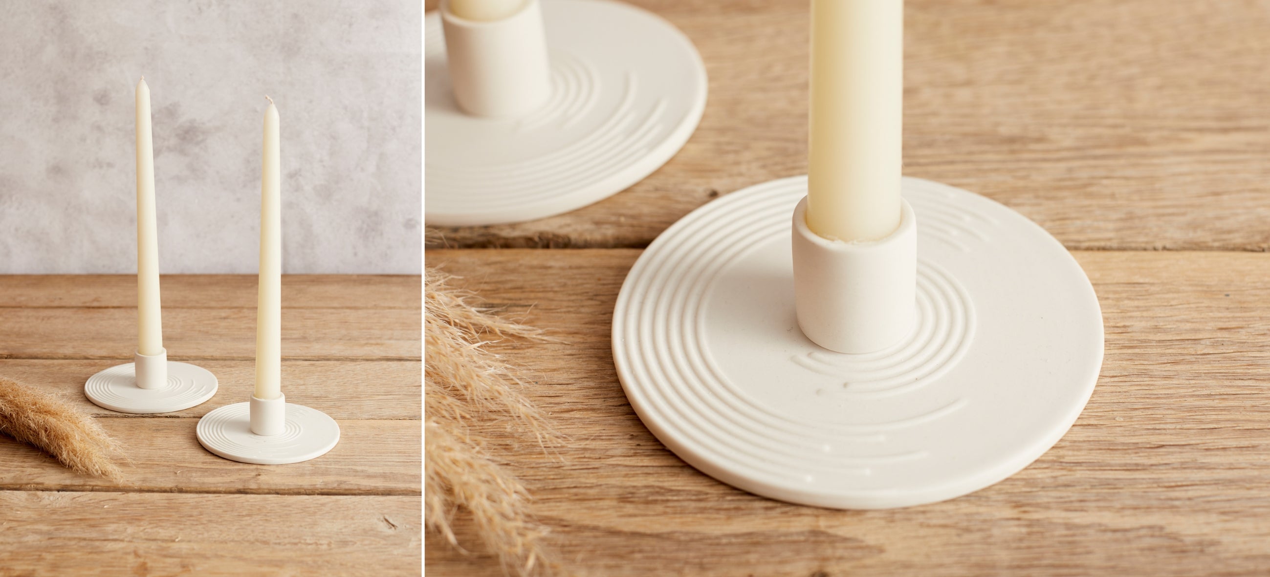 What a Host Home: White Ceramic Candle Holders