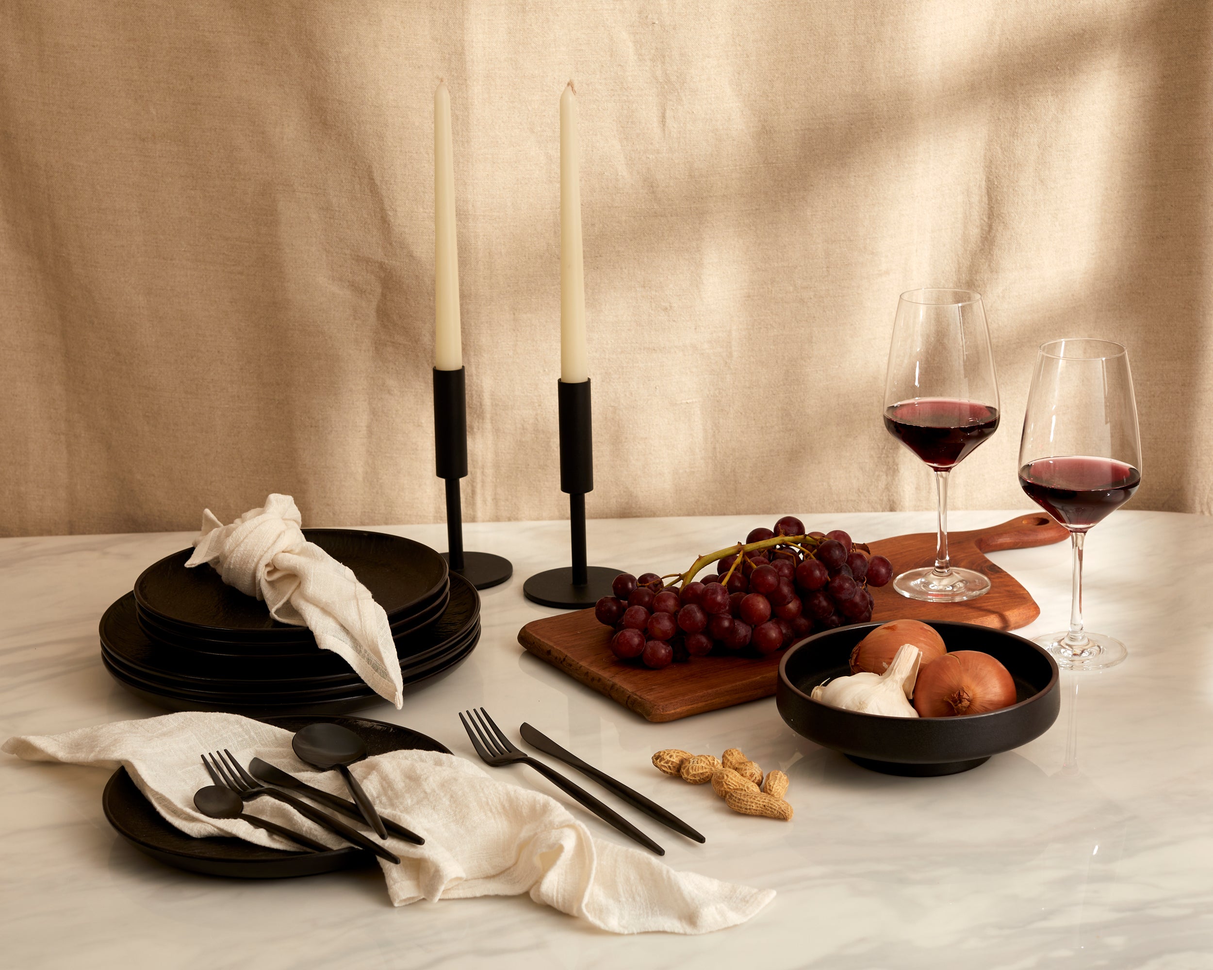What a Host Home: Iron Candle Holder Set in Black