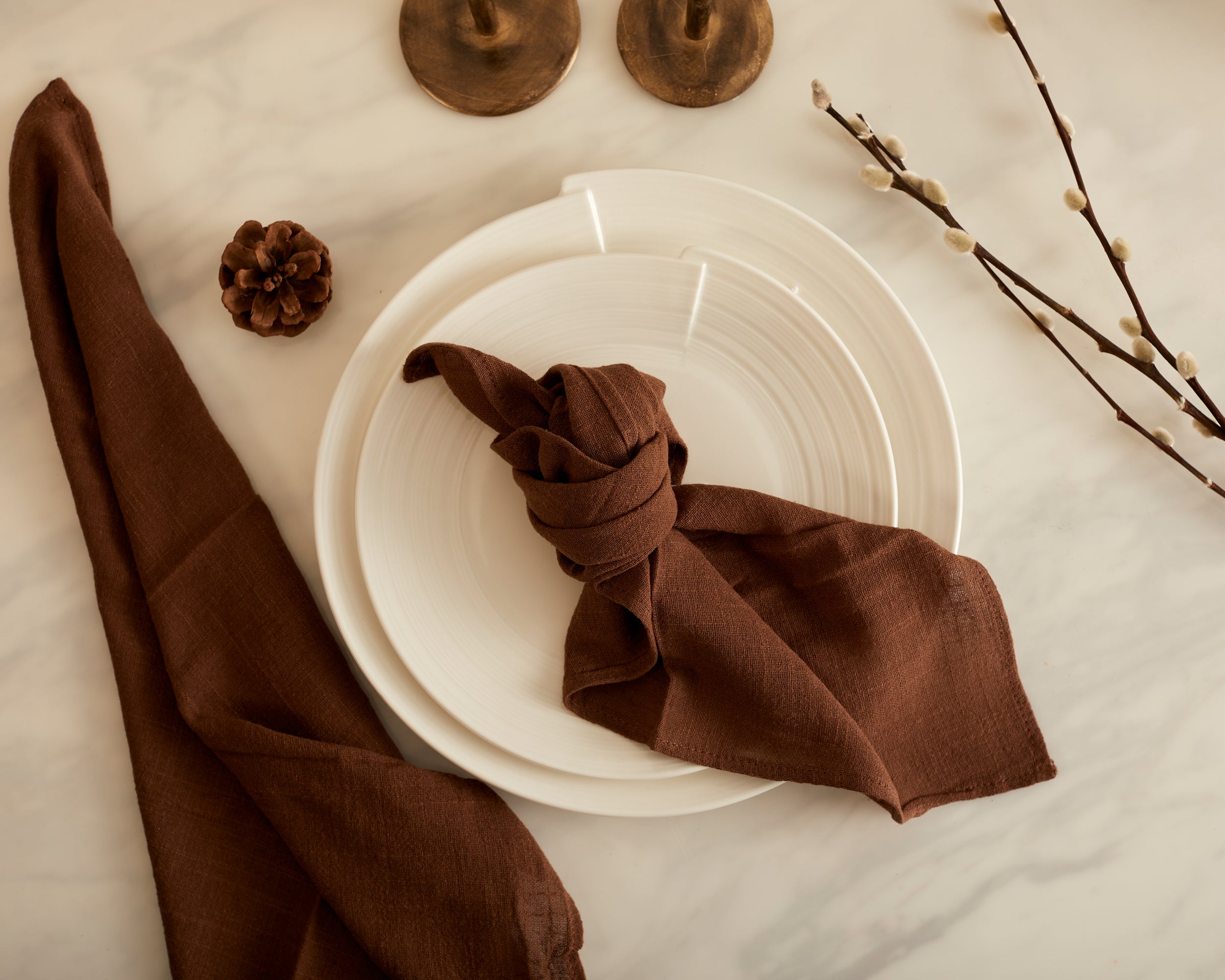 What a Host Home: Brown Cotton Gauze Natural Napkins