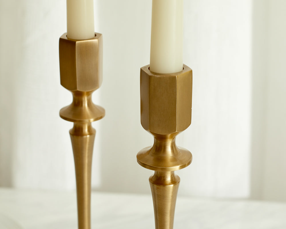 What a Host Home: Brass Gold Candle Holders Set