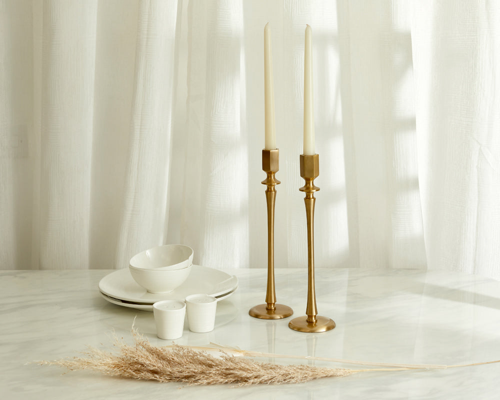 What a Host Home: Brass Candle Holder Set