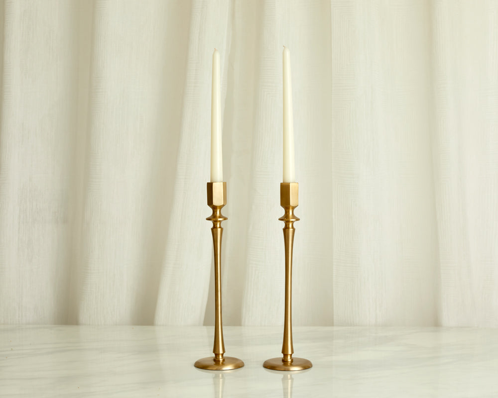 What a Host Home: Brass Candle Holders Set