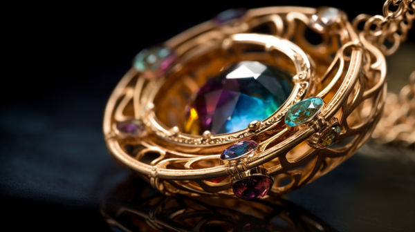 Close-up view of a beautifully detailed and uniquely designed piece of jewelry by an artist-jeweler.
