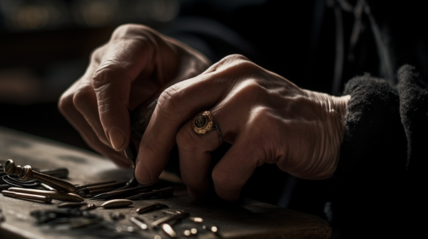 A jeweller expertly using a hand tool to create a beautiful piece of jewellery, showcasing the importance of understanding tool functions