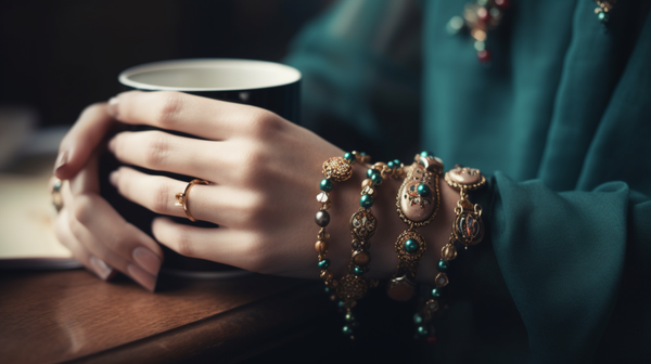 Close-up of a person comfortably wearing jewellery while engaged in an everyday activity, illustrating the ease and comfort of wear